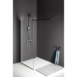 MODULAR SHOWER BLACK jednodílná zástěna pevná k instalaci na zeď, 800 mm