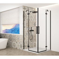 TRINITY BLACK obdélníkový sprchový kout 1200x900mm, rohový vstup, čiré sklo