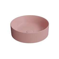 KUBE X keramické umyvadlo na desku, průměr 40cm, blush mat