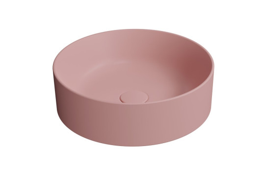 KUBE X keramické umyvadlo na desku, průměr 40cm, blush mat