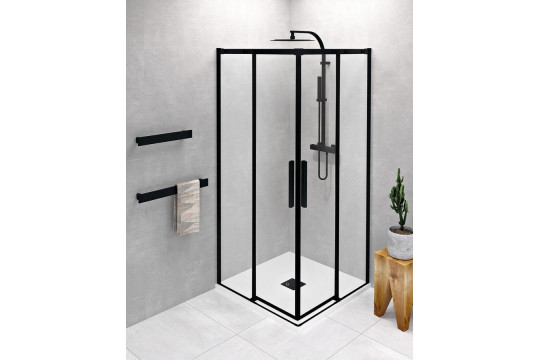 ALTIS LINE BLACK čtvercový sprchový kout 800x800 mm, rohový vstup, čiré sklo