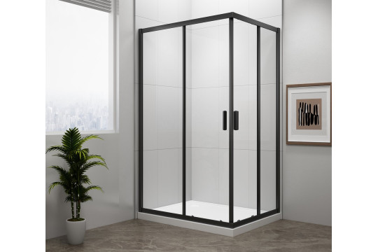 EASY BLACK obdélníková sprchová zástěna 900x800mm, čiré sklo