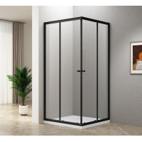 AGGA BLACK čtvercová sprchová zástěna 900x900mm, čiré sklo