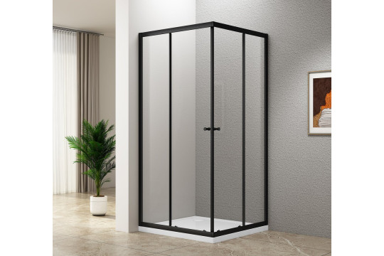 AGGA BLACK čtvercová sprchová zástěna 900x900mm, čiré sklo