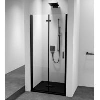ZOOM LINE BLACK sprchové dveře skládací 700mm, čiré sklo, levé