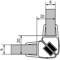 Sada dvou těsnění (magnet) na 6mm sklo, 2000mm, varianta roh