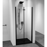 ZOOM LINE BLACK sprchové dveře skládací 900mm, čiré sklo, pravé