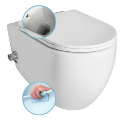 INFINITY CLEANWASH závěsná WC mísa Rimless, integrovaná baterie a bidet. sprška, 36,5x53cm, bílá