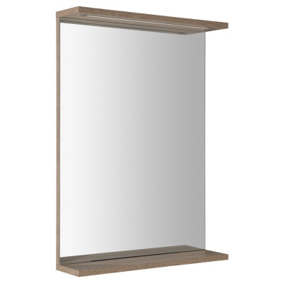 KORIN STRIP zrcadlo s LED osvětlením 50x70x12cm, dub platin