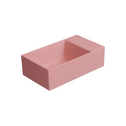 KUBE X keramické umývátko 40x23cm, bez otvoru, pravé/levé, blush mat