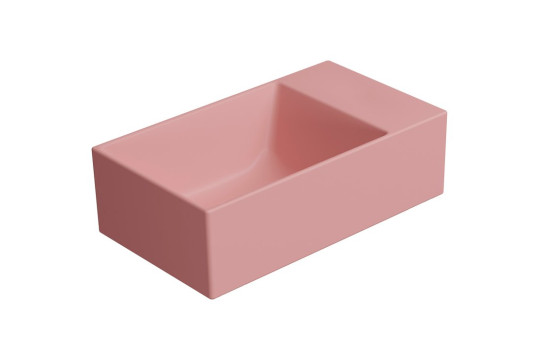 KUBE X keramické umývátko 40x23cm, bez otvoru, pravé/levé, blush mat