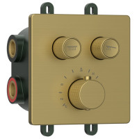 SMARTSELECT podomítková sprchová termostatická baterie, box, 2 výstupy, zlato mat