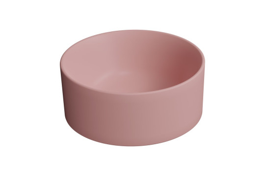 KUBE X keramické umyvadlo na desku, průměr 32cm, blush mat