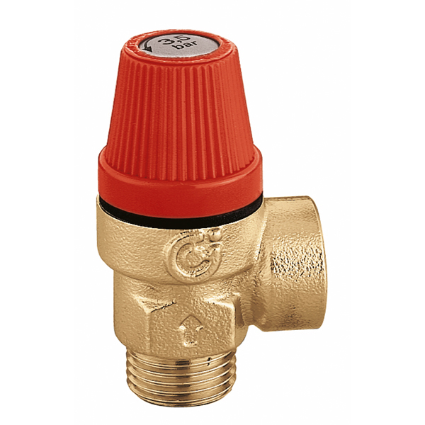 CALEFFI 312 Topenářský tlakový pojistný ventil 1/2&quot; x 3,5 BAR, Tmax 110°C 3121235