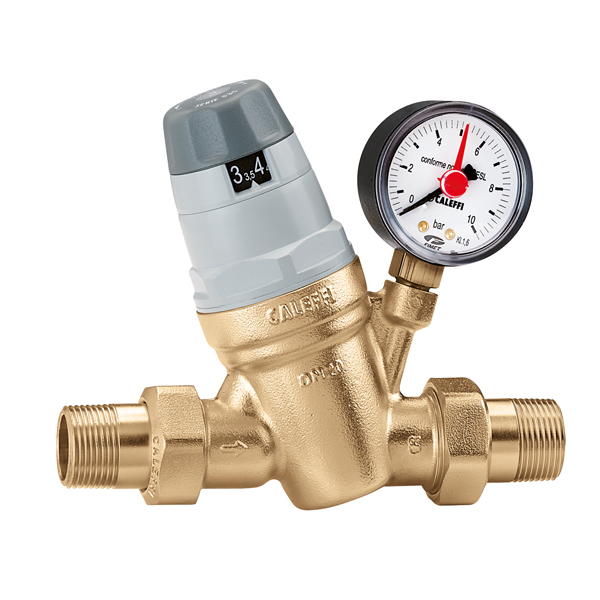CALEFFI 5350 Regulátor tlaku vody DN25 - 1&quot; s manometrem, PN25 53501M