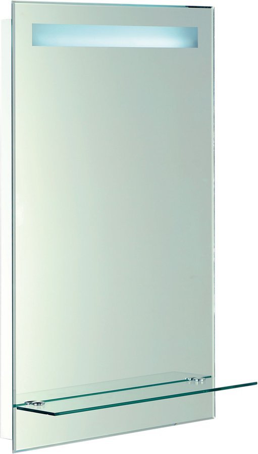 Zrkadlo s LED osvetlením 50x80cm, sklenená polička, Tlakový vypínač ATH52