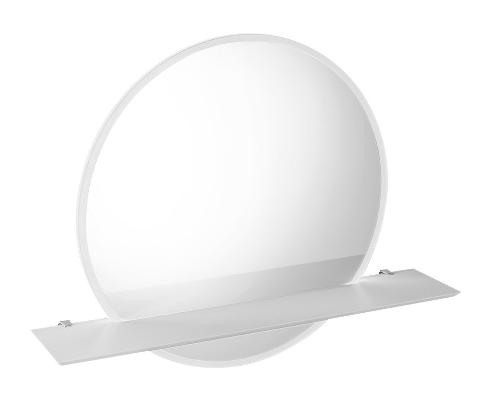 VISO kulaté LED podsvícené zrcadlo pr.70cm s Rockstone policí, bílá mat VS070-01