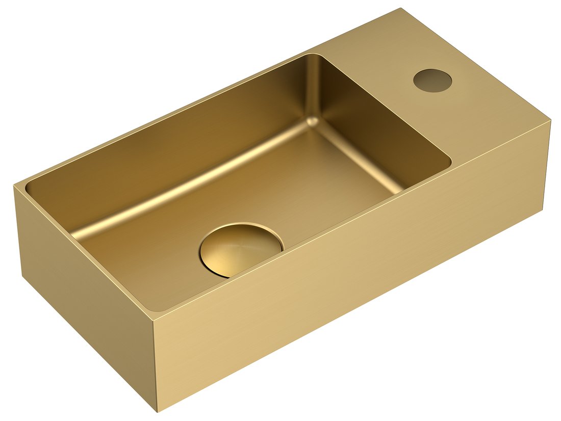 AURUM nerezové umývadlo, 36,5x18cm, vrátane výpuste, ľavé/pravé, zlato mat AU204