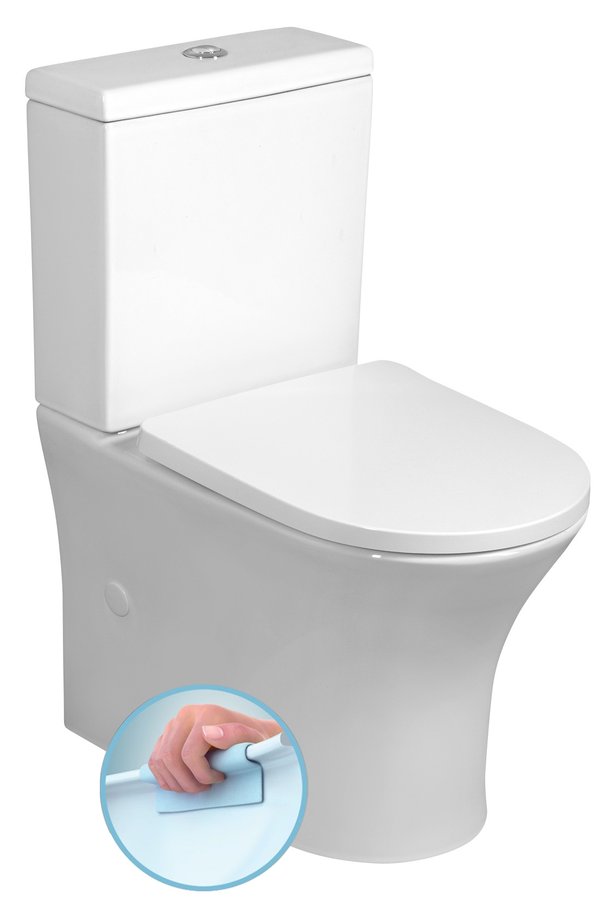 LEON RIMLESS WC kombi misa s nádržkou, spodný/zadný odpad, biela 201.437.4