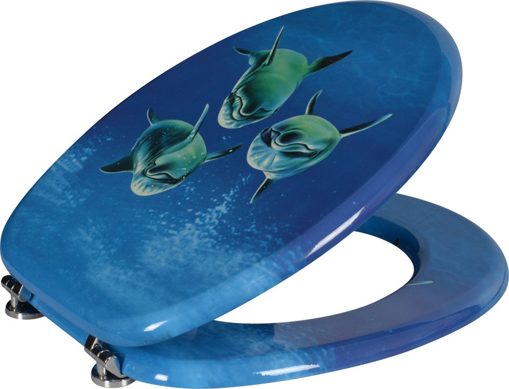 FUNNY WC sedátko s potlačou delfíny, MDF HY-S115