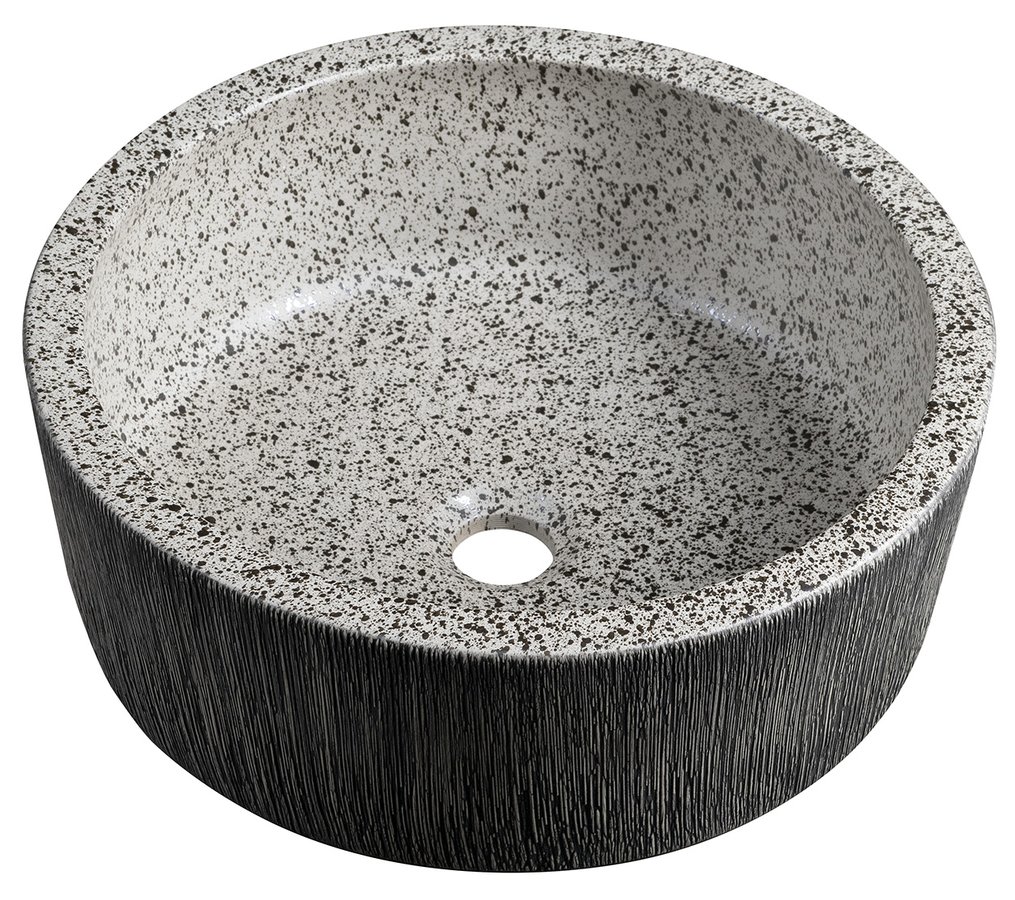 Keramické umývadlo PRIORI na dosku, Ø 41 cm, granit PI035