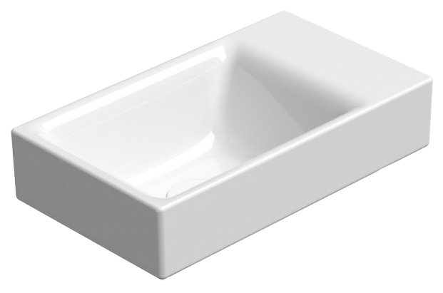 NUBES keramické umývadlo na dosku 40x23 cm, bez otvoru, biela ExtraGlaze 9636011