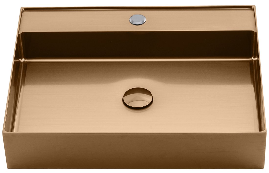AURUM nerezové umývadlo 55x42 cm, vrátane výpuste, ružové zlato AU302