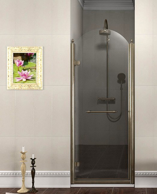 ANTIQUE sprchové dvere otočné, 900mm, ľavé, ČÍRE sklo, bronz GQ1290LC