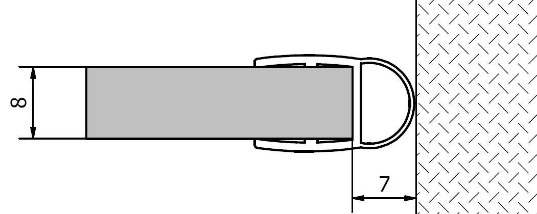 VITRA LINE tesnenie medzi sklo a stenu, 2000mm, na sklo 8mm 307A-08