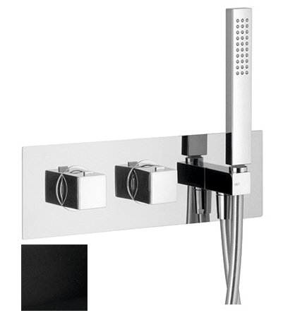 DIMY podomietková sprchová termostatická batéria s ručnou sprchou, 2 výstupy, čierna DM493BL