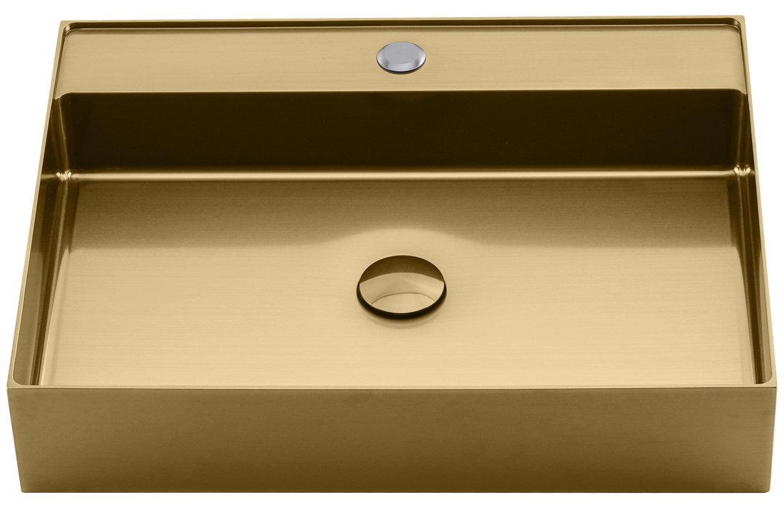 AURUM nerezové umývadlo 55x42 cm, vrátane výpuste, zlatá AU202