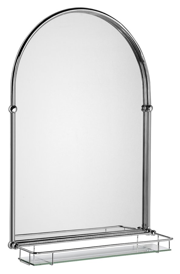 TIGA zrkadlo 48x67cm, sklenená polička, chróm HZ202