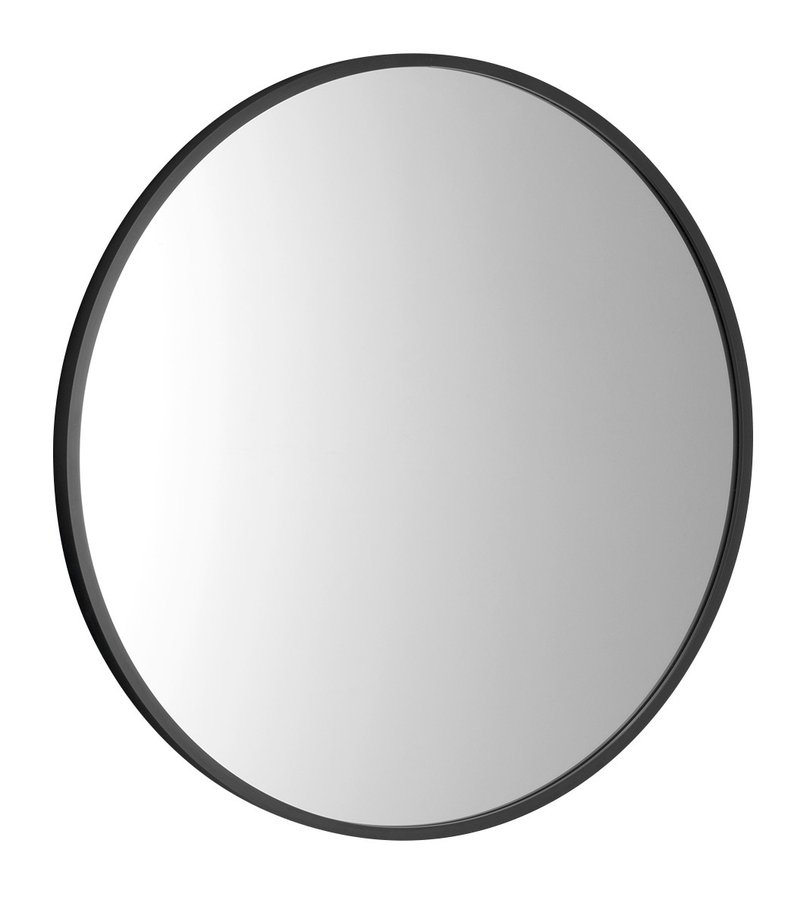 Okrúhle zrkadlo NOTION SLIM v ráme ø 40 cm, matné čierne NT400