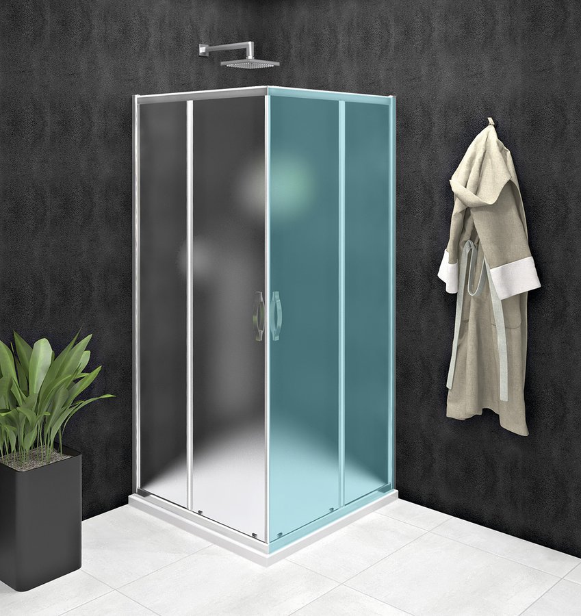 SIGMA SIMPLY sprchové dvere posuvné pre rohový vstup 1000 mm, sklo Brick GS2410