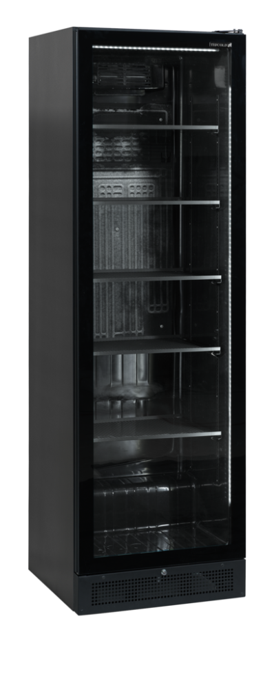 Chladiaca skriňa so sklenenými dverami, čierna TEFCOLD SCU 1425 bez rámu TEFCOLD SCU 1425 frameless
