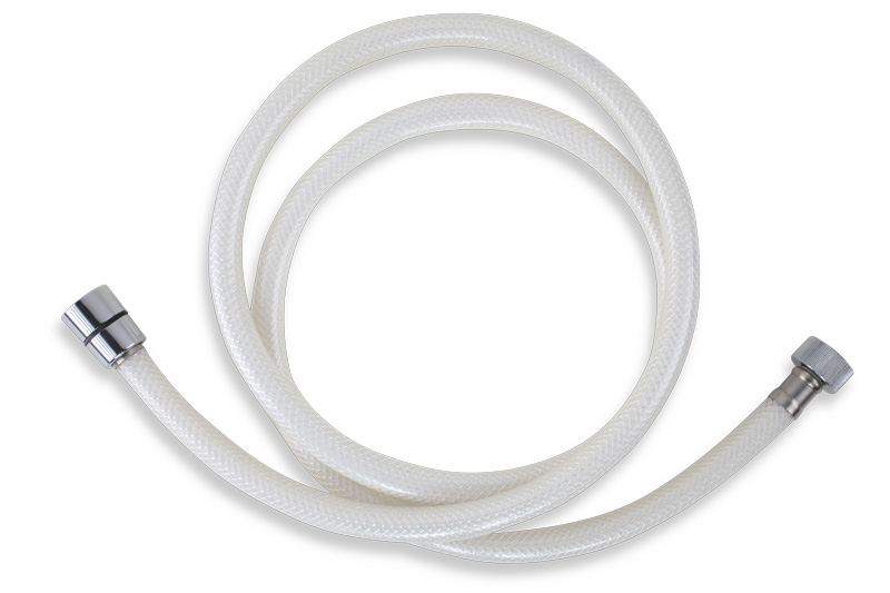 Plastová hadica 150 cm biela-chróm PVC/155,1