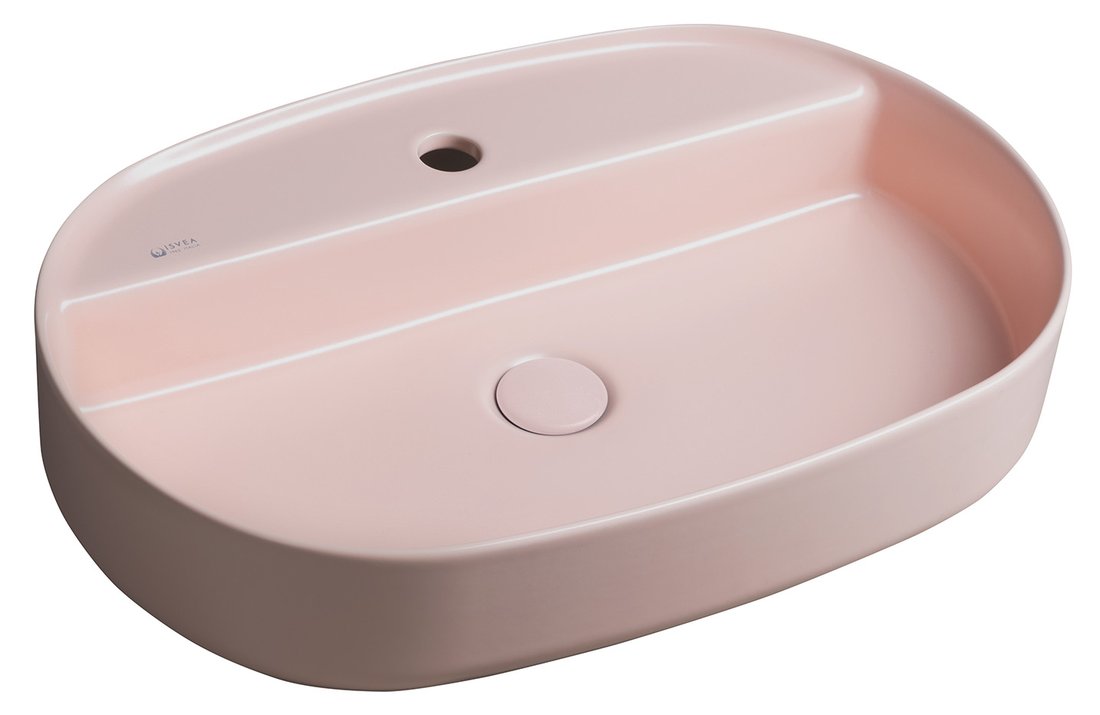 INFINITY OVAL keramické umývadlo na dosku, 60x40 cm, matná ružová Salmon 10NF65060-2S