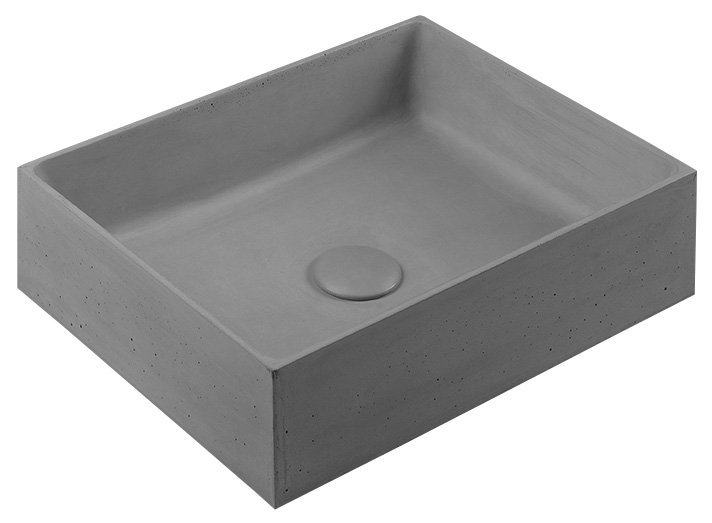 FORMIGO betónové umývadlo na doske, 47,5x36,5cm, sivé FG117