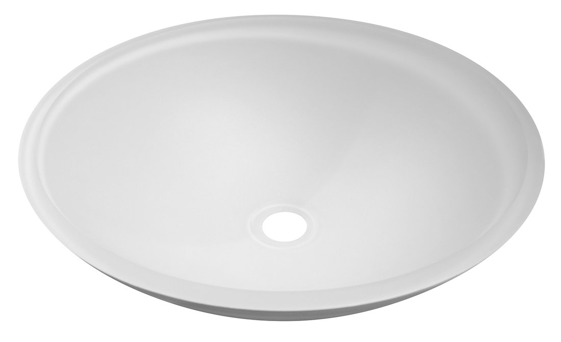 TELICA sklenené umývadlo, priemer 42 cm, biela mat TY181W