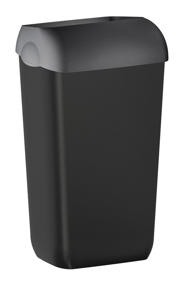 COLORED nástenný odpadkový kôš s vekom 23 l, ABS, čierny matný A74201NE-1