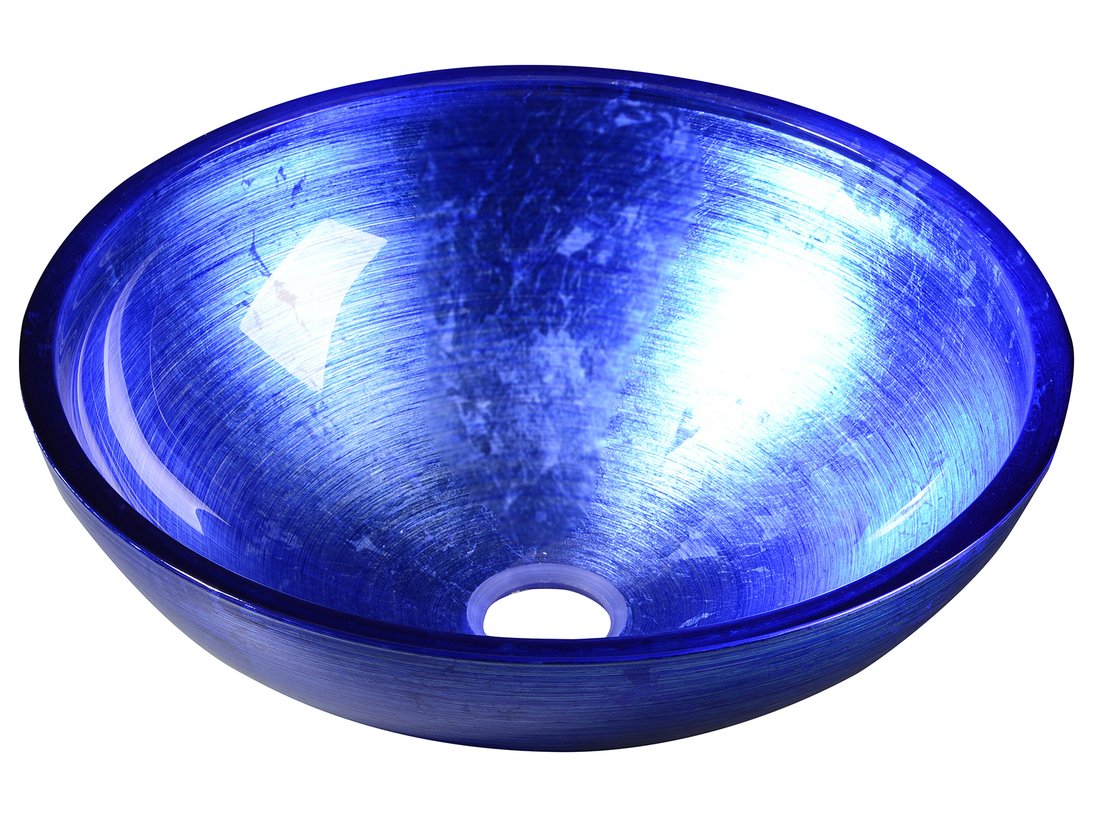 MURANO BLU, sklenené umývadlo okrúhle 40x14 cm, modrá AL5318-65