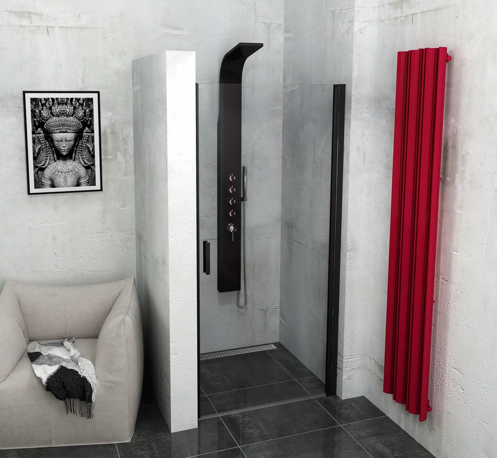 ZOOM LINE BLACK sprchové dvere 900mm, číre sklo ZL1290B
