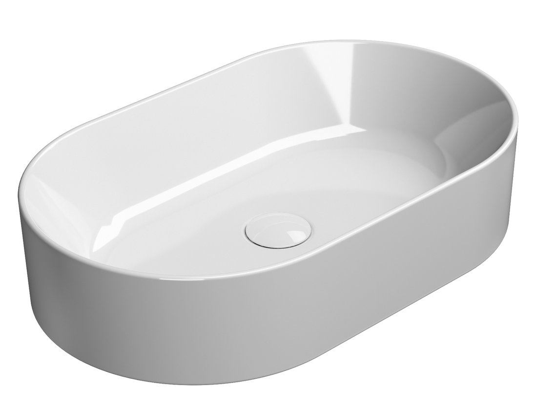 KUBE X keramické umývadlo na dosku, 60x37 cm, oválne, biela ExtraGlaze 945811
