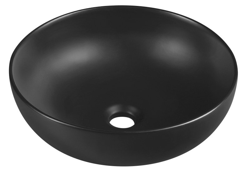 RONDANE keramické umývadlo priemer 40x14 cm, na dosku, čierna mat AR435B
